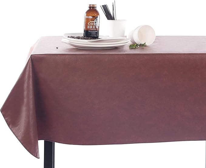 Yourtablecloth Heavy Duty Vinyl Rectangle or Square Tablecloth – 6 Gauge Heavy Duty Tablecloth – Flannel Backed – Wipeable Tablecloth with Vivid Colors & Many Sizes 52 x 90 Teal