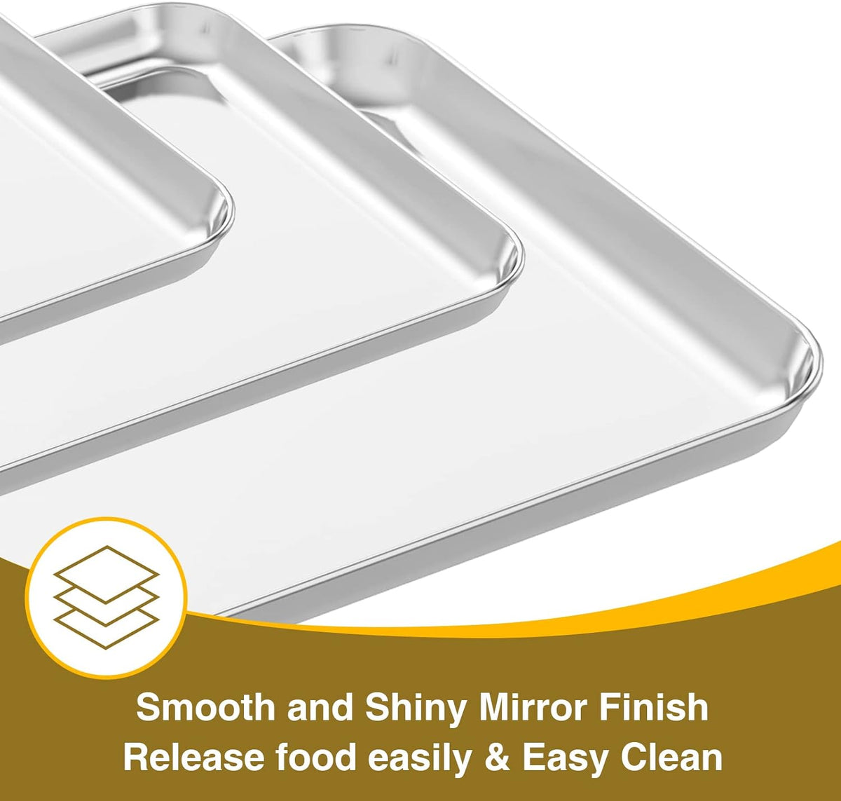 Baking Sheet with Rack Set (3 Pans + 3 Racks), Stainless Steel Baking Pan – detail
