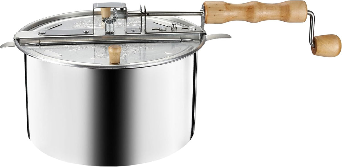 Popcorn Stovetop Popcorn Maker, Silver, 6.5 Quart – size reference