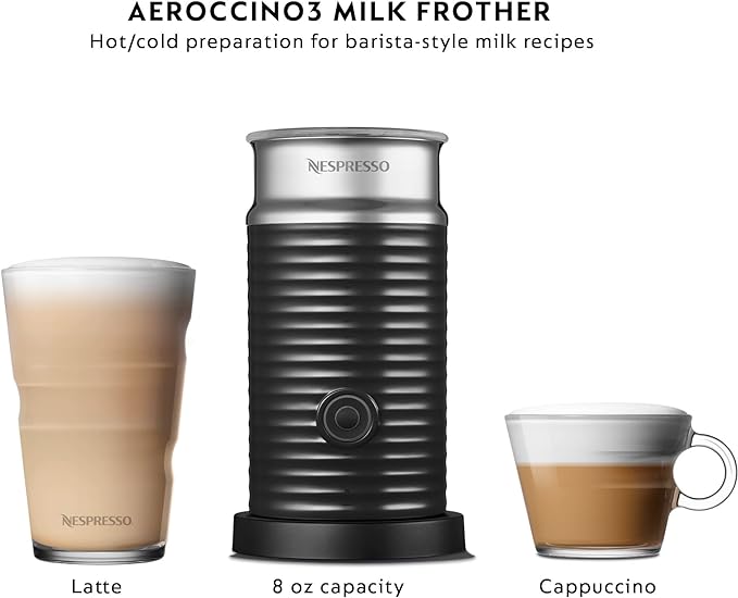 Nespresso Vertuo Pop+ Coffee and Espresso Machine by De'Longhi with Aeroccino Milk Frother, Pacific Blue