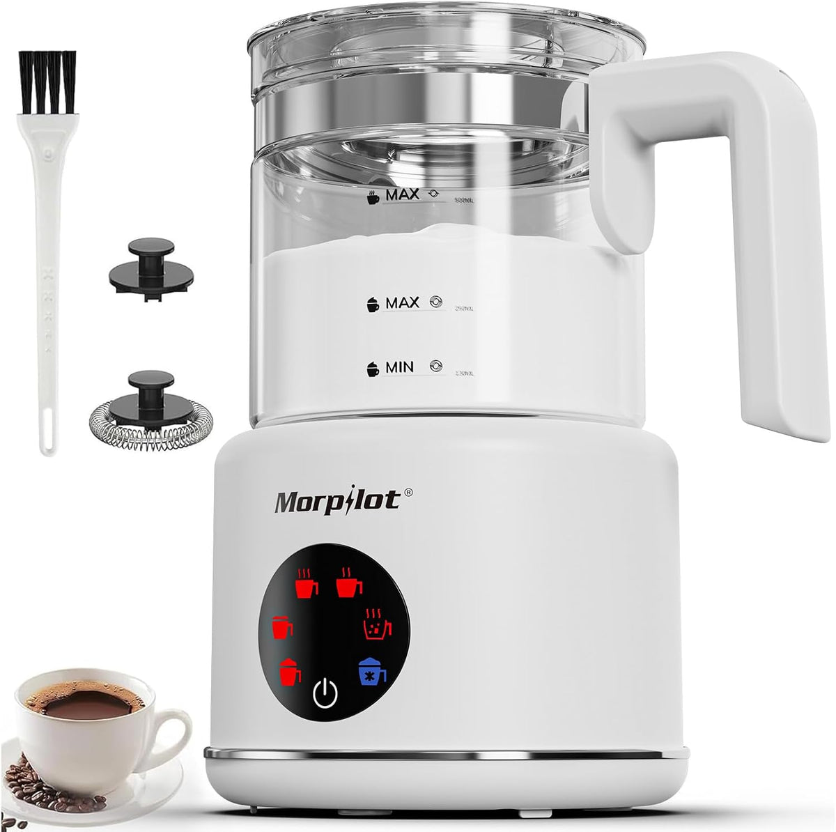 Large Electric Milk Frother and Steamer, 16.9oz/500ml Milk Steamer and Frother
