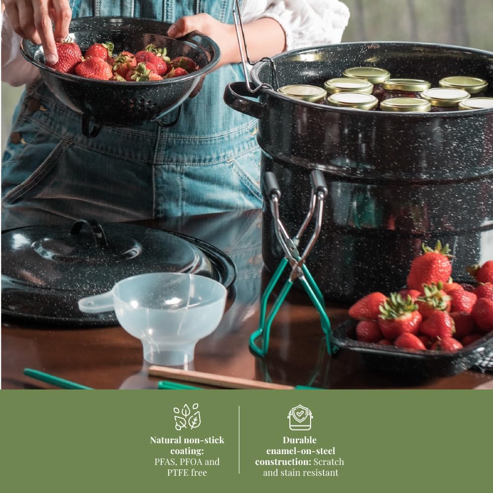 Canning Pot with Rack - 8 Piece Set Enamelware Water bath canner - Canning – set view