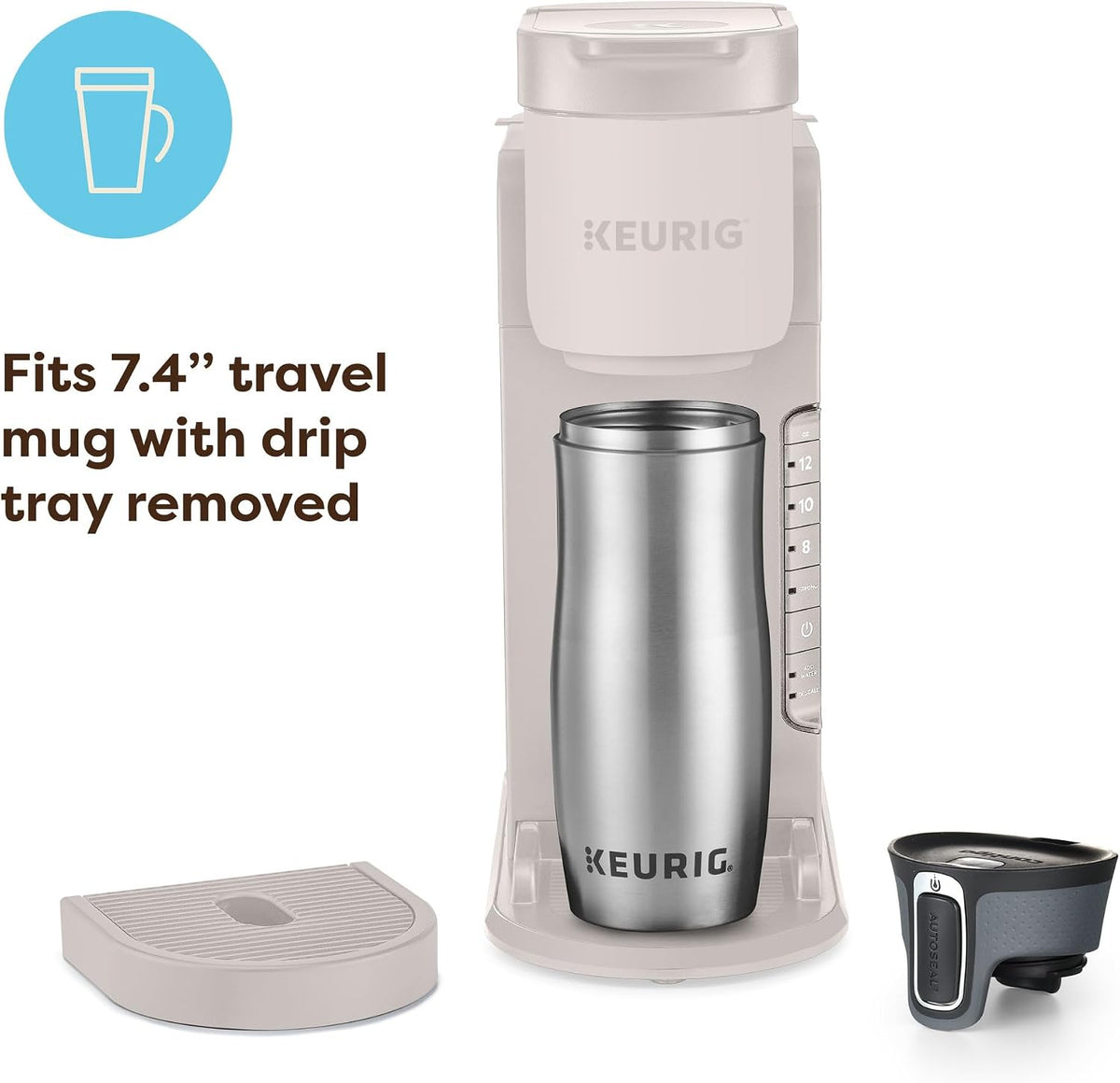K-Express Single Serve K-Cup Pod Coffee Maker, Warm Stone – features