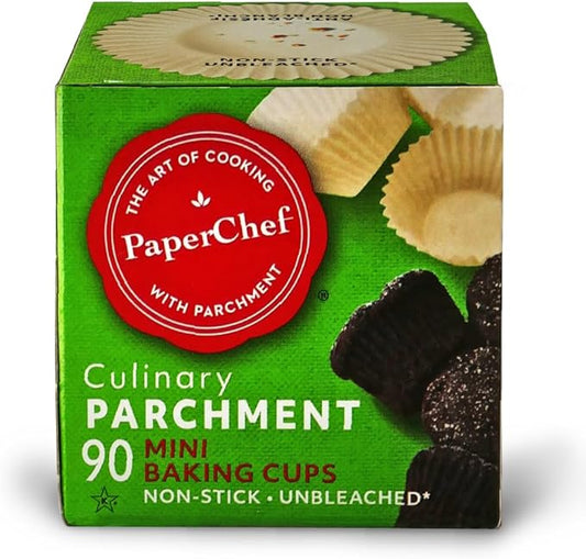 PaperChef - Mini Parchment Baking Cups - Easy Release, Non-Stick Paper - 90 Count