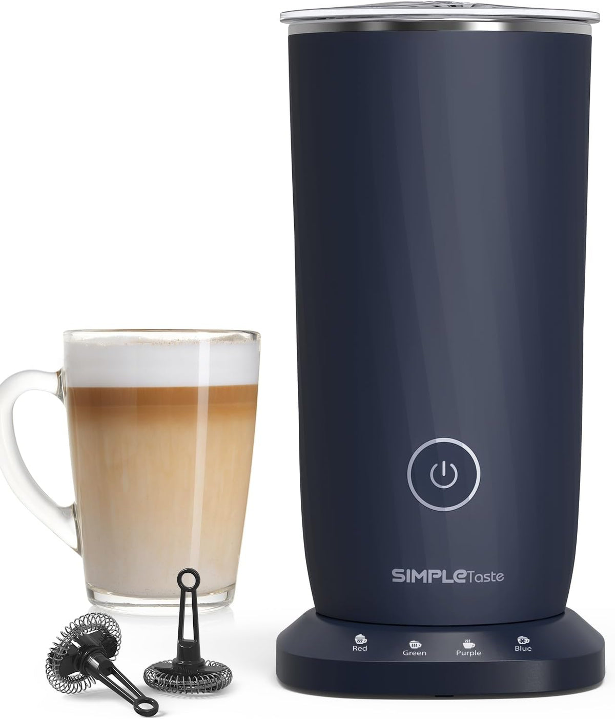 Milk Frother, 4-in-1 Electric Automatic Milk Steamer, Dark Blue