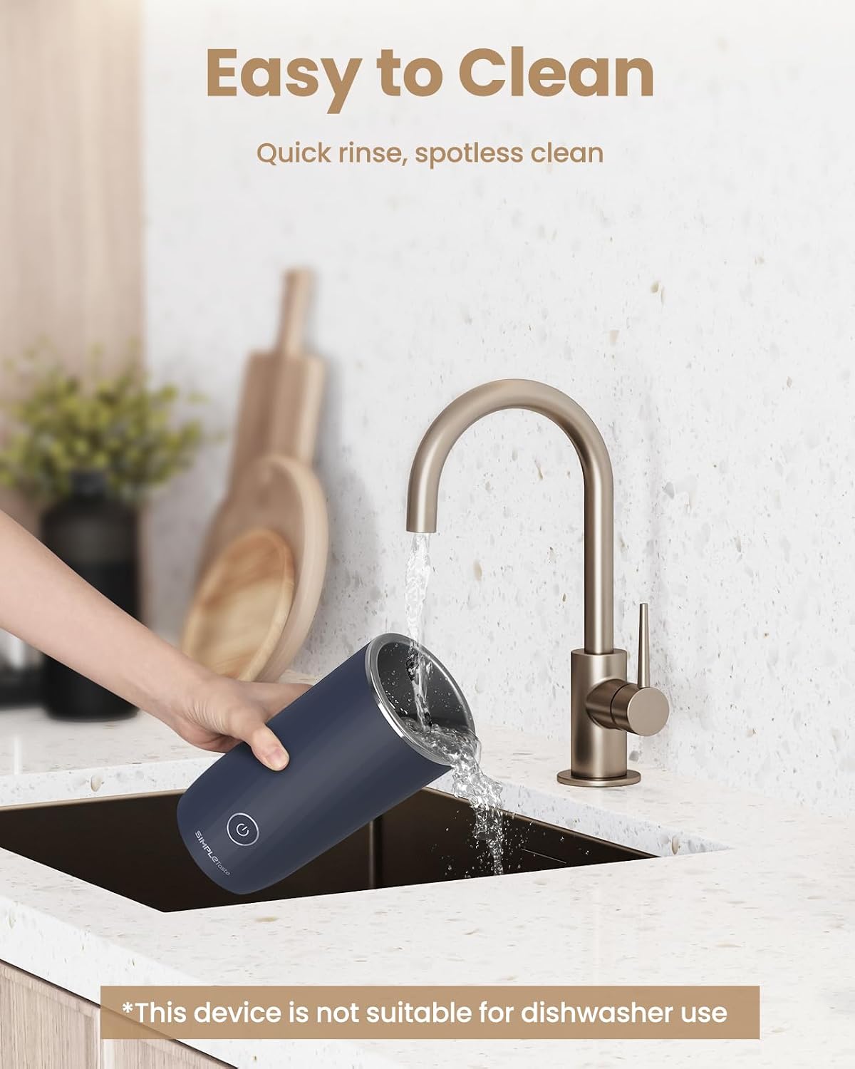 Milk Frother, 4-in-1 Electric Automatic Milk Steamer, Dark Blue – size reference