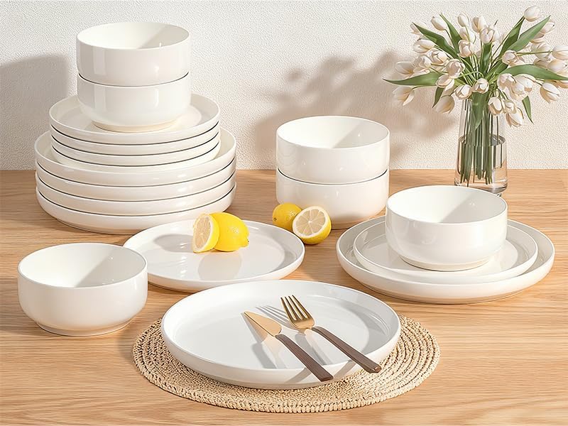 Dinnerware Set for 4, 12 Pieces Plates and Bowls Set – alternate view