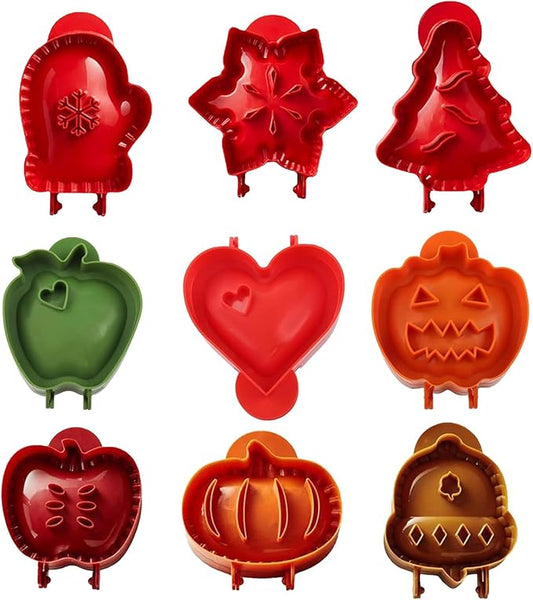 9PCS Mini Hand Pie Molds,Party Potluck Hand Pie Molds for Baking,Fits All Kinds of Festivals and Parties (9PCS-A)