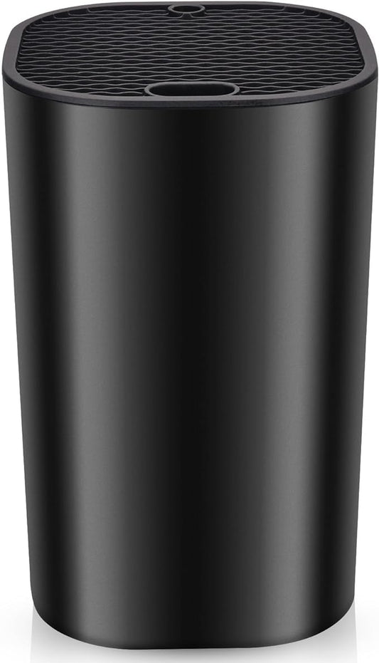 Universal Knife Block for Kitchen, WELLSTAR Knife Holder without Knives, Safe Space Saver Large Volume Stable Knife Storage with Scissors and Sharpening Rod Slot, Detachable for Easy Cleaning - Black