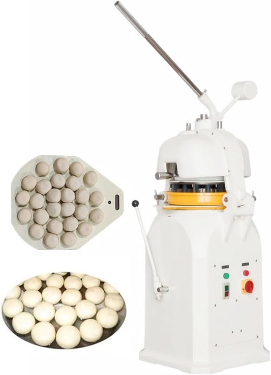 INTSUPERMAI 26 PCS Dough Divider Rounder Machine Semi-Automatic Electric Commercial Dough Splitting Ball Machine Burger Dough Cutter Rounder Machine 50-150g 110V