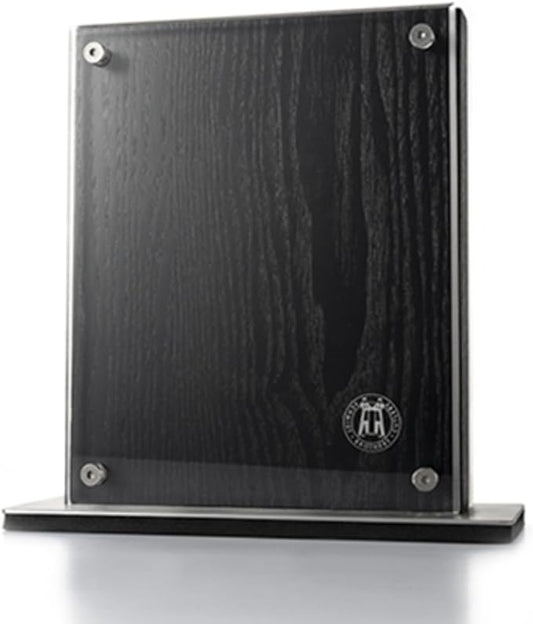 Schmidt Brothers - Black Midtown Magnetic Knife Block, Universal Cutlery Storage For 8-10, Acacia Hardwood and Acrylic Shield
