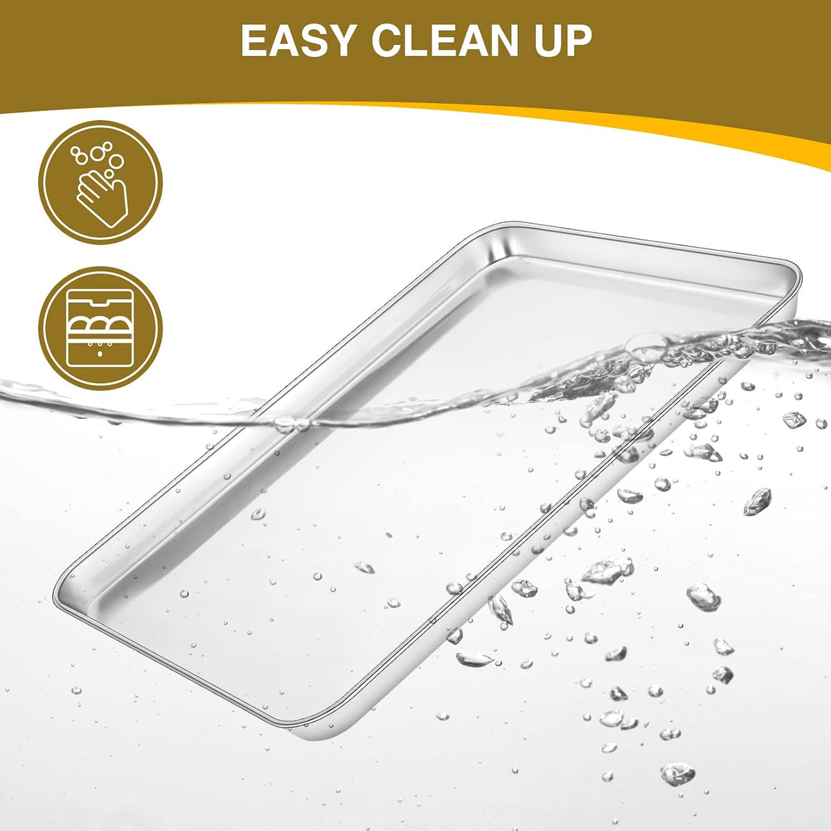 Baking Sheet with Rack Set (3 Pans + 3 Racks), Stainless Steel Baking Pan – set view
