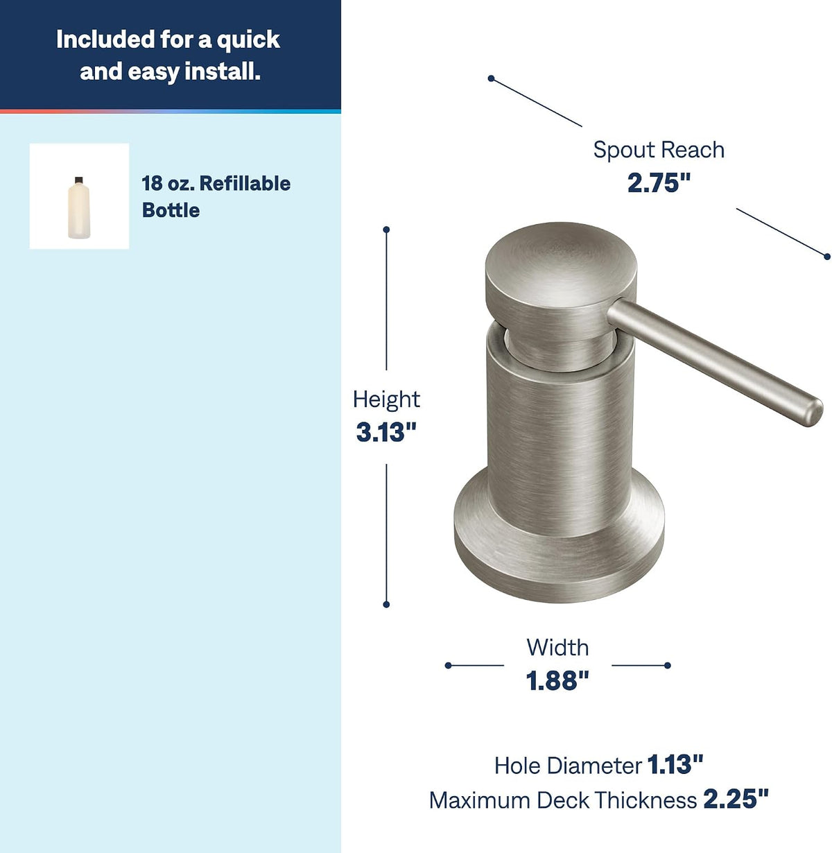 3942SRS Kitchen Soap Dispenser – close-up