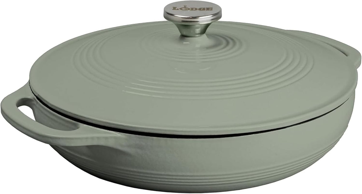 Essential Enamel Cast Iron Braiser, 3.6 Quart, Desert Sage