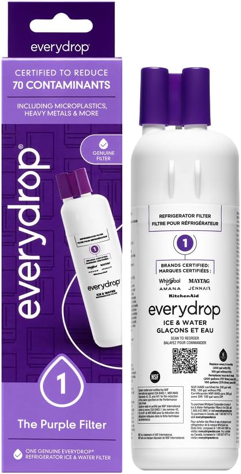 by Whirlpool Ice & Water Refrigerator Filter 1, Purple, EDR1RXD1