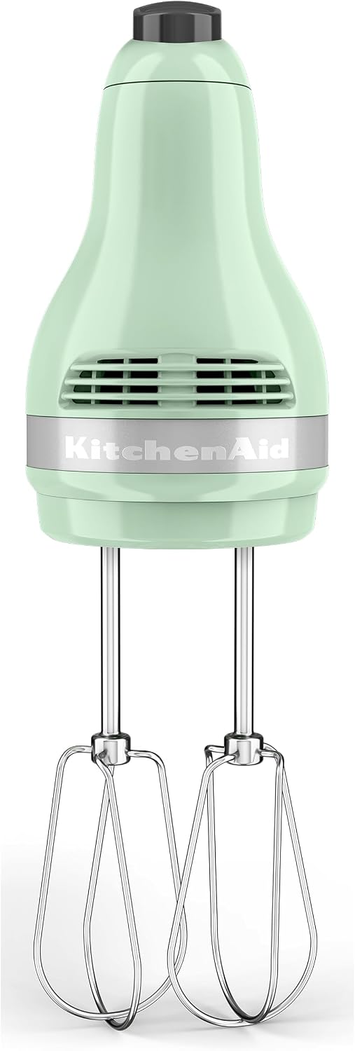 5-Speed Ultra Power Hand Mixer, Stainless Steel/Plastic, White – close-up
