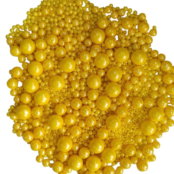 Sprinkles: Yellow Edible Sugar Pearls, 4.23 oz for Cakes and Cookies