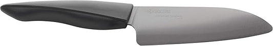 Kyocera Innovation Series Ceramic 5.5" Santoku Knife, with Soft Touch Ergonomic Handle-Black Blade, Black Handle