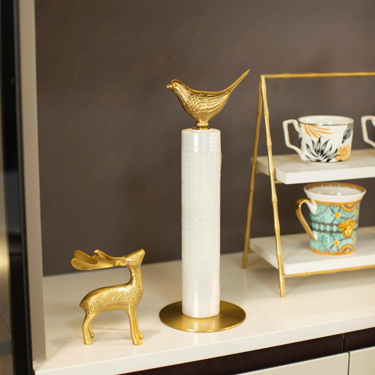 Luxurious Gold Paper Towel Holder Countertop, Brass Paper Towel Holder – detail
