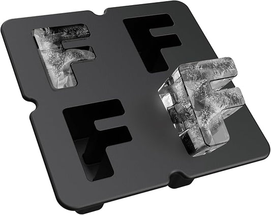 Customized Letter F Ice Cube Mold -Letter Silicone Ice Mold for Custom Ice Cube Mold and Baking Chocolate and Crafting Letter Molds, Ice Cube Molds for Cocktails & Whiskey with Custom Letters