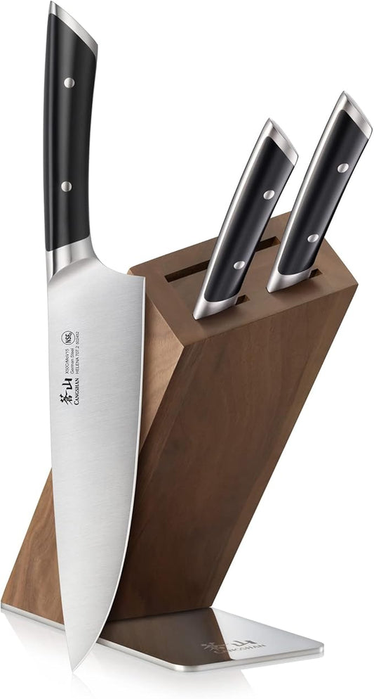 Cangshan HELENA Series German Steel Forged, HUA Knife Block Set (4-Piece, Black)