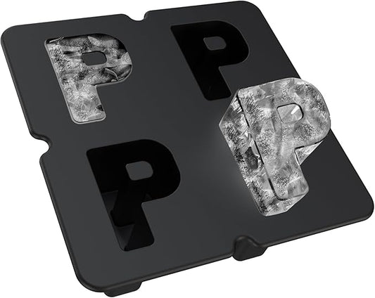 Customized Letter P Ice Cube Mold -Letter Silicone Ice Mold for Custom Ice Cube Mold and Baking Chocolate and Crafting Letter Molds, Ice Cube Molds for Cocktails & Whiskey with Custom Letters