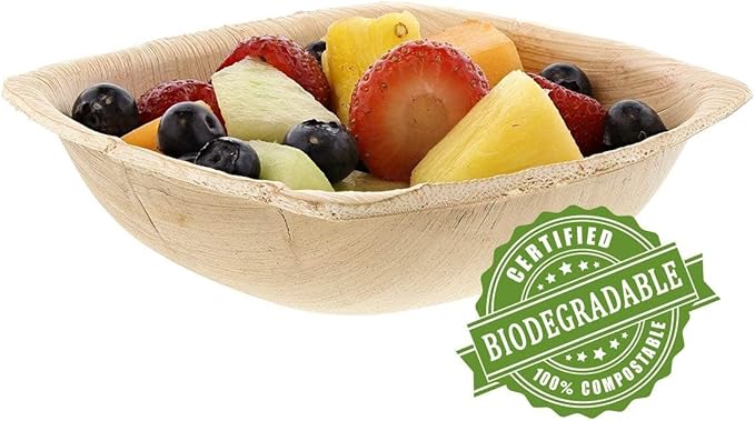 Disposable Bowls, 5-Inch Square, 50 Count, Natural