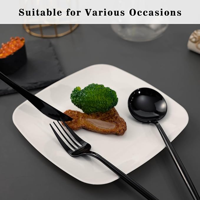 Forks Black Heavy Duty Disposable Silverware Set, 180 Pieces