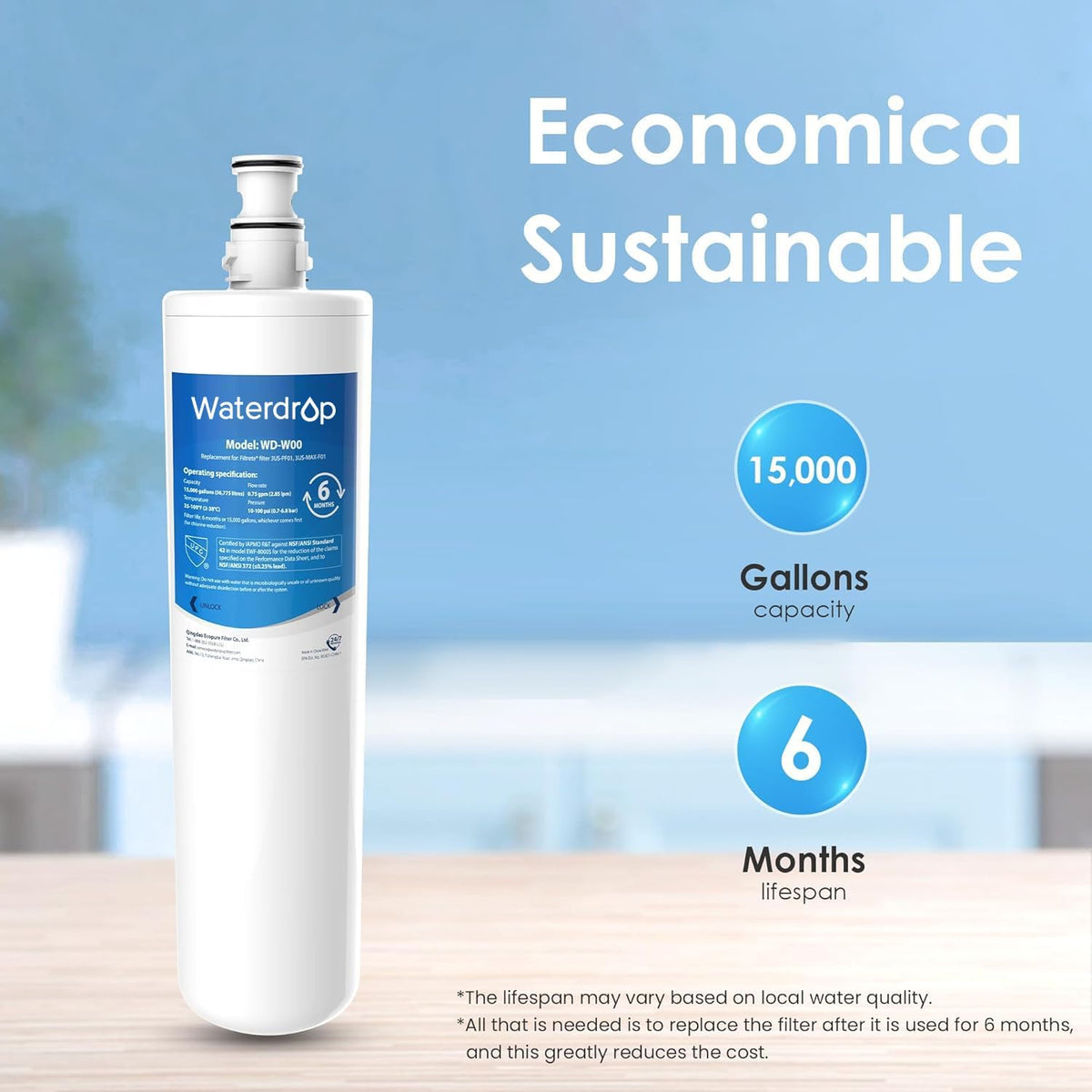 3US-MAX-F01, 3US-PF01 Maximum Under Sink Water Filter – close-up