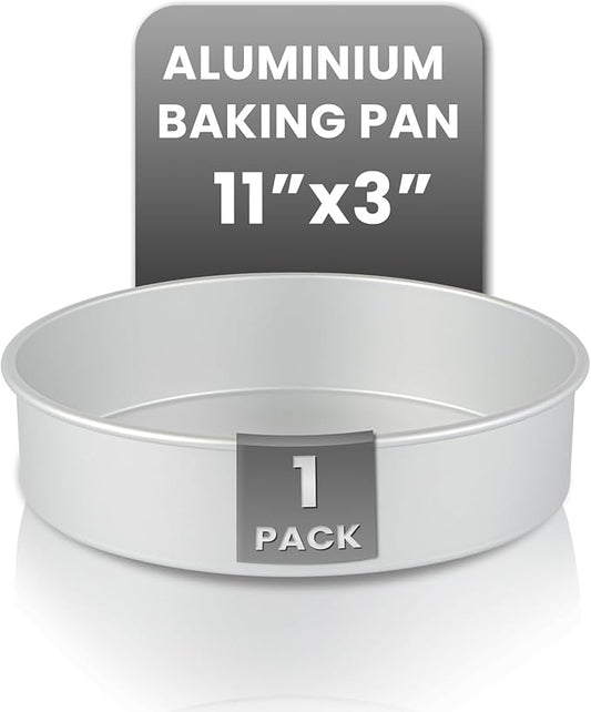 Restaurantware-Met Lux 12 x 3 Inch Straight-Sided Baking Tin, 1 Round Cake Pan - Oven-Ready, Freezable, Anodized Aluminum Round Baking Pan, Greaseproof, For Layer Birthday Cake