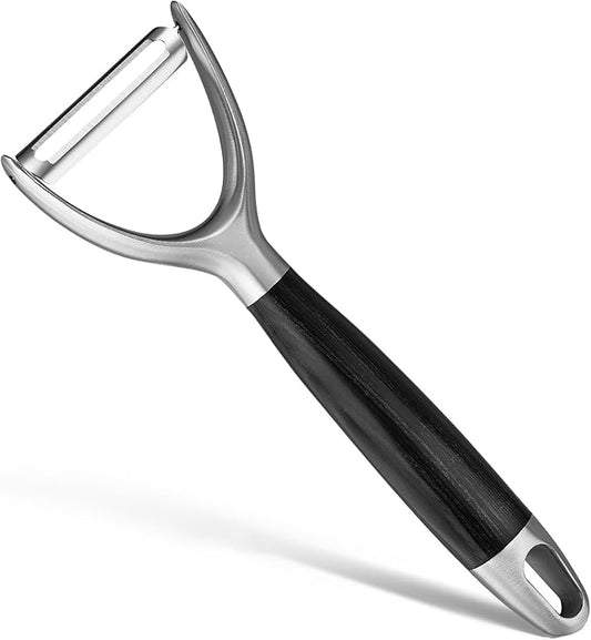 KULUNER 304 Stainless Steel Multi-Function Kitchen Peeler - With Solid Wood Handle, Sharp & Durable Blade, Effortlessly Peels Vegetables and Fruits, Essential Kitchen Tool