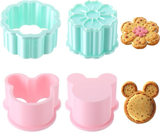 Cake Pop Cutter and Pusher Set - Flower and Mouse 3D Printed Mold Shapes Press | Baking Tools for Home, Birthday, Wedding Desserts | Reusable Design