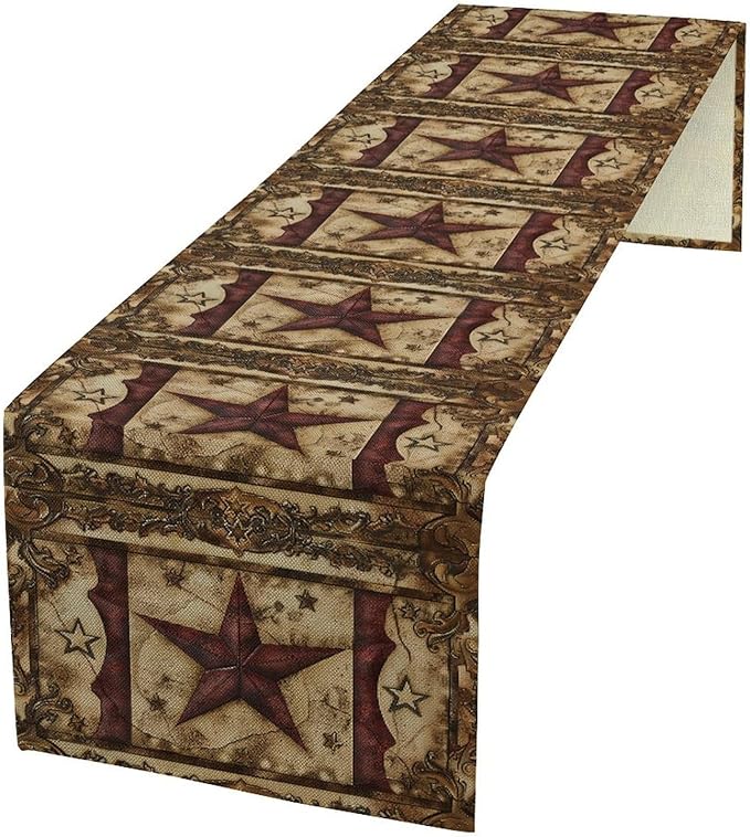 Brown Table Runner, 13 x 72 in Art Deco Dining Table Décor