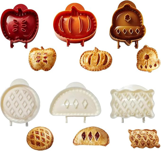 6PCS Mini Hand Pie Molds,Party Potluck Hand Pie Molds for Baking,Fits All Kinds of Festivals and Parties (6PCS-B)