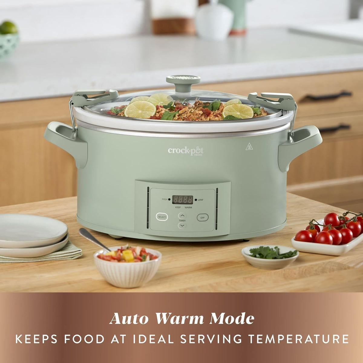 Design Series 7-Quart Programmable Slow Cooker, Desert Sage Green – size reference