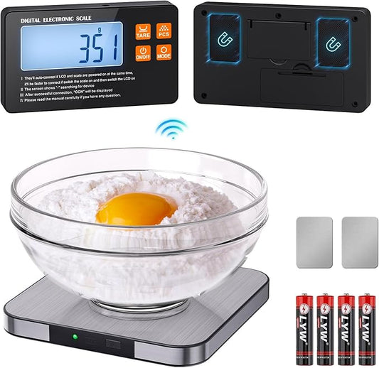 Food Kitchen Scale - TRUDIN Digital Food Weight Grams and Oz,USB Charging,Max.22lb/10kg,1g/0.05oz Accuracy,5 Units with Large Backlit LCD,Waterproof Easy-Clean (Light Silver)