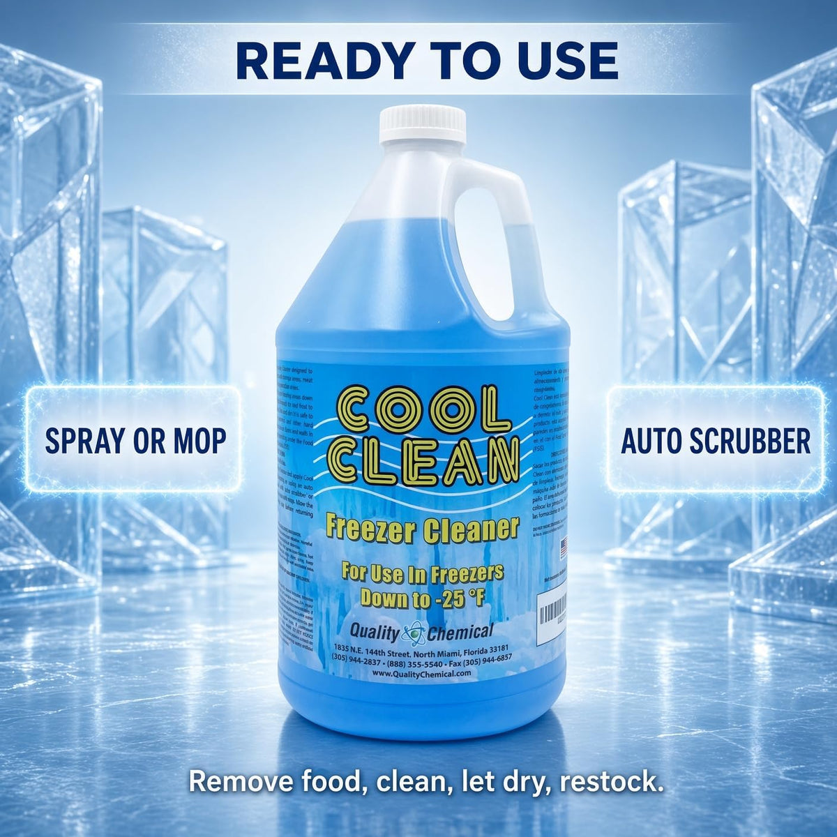 Cool Clean Freezer Cleaner – Melts Ice & Frost to -25°F for Walk-In Freezers – alternate view