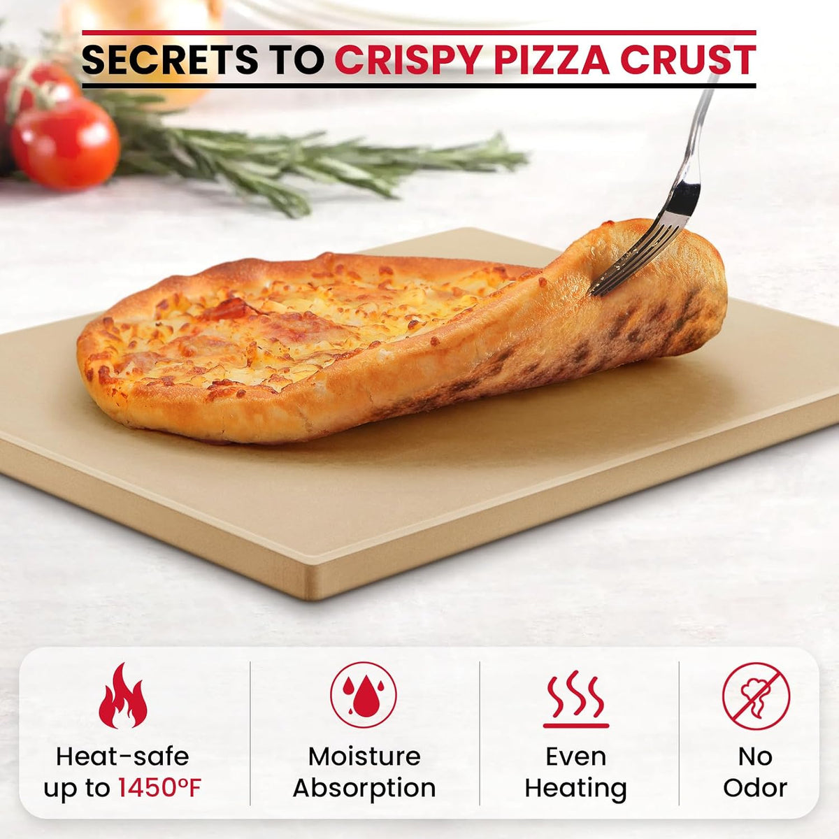 15 x 12 Inch Rectangular Pizza Stone for Oven and Grill, 6.8 Lbs – alternate view