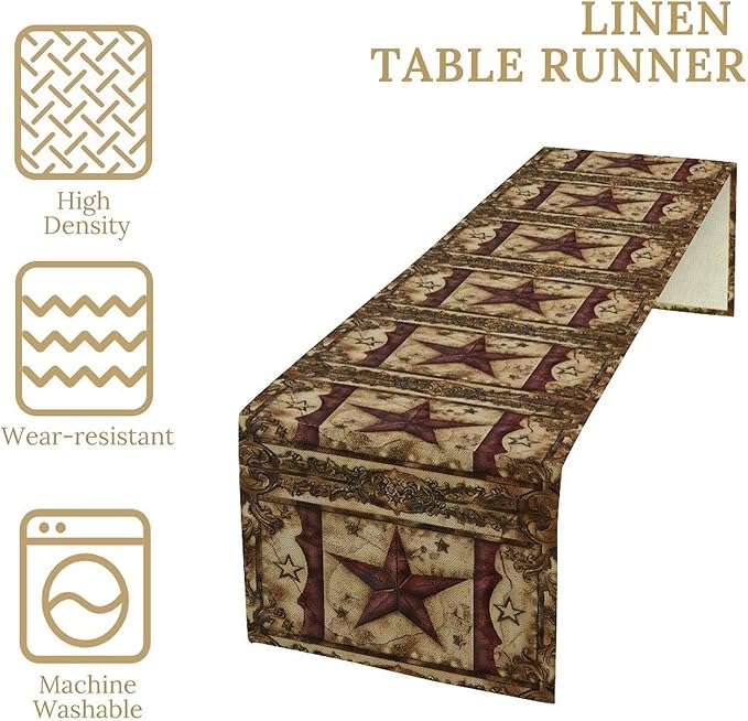 Brown Table Runner, 13 x 72 in Art Deco Dining Table Décor