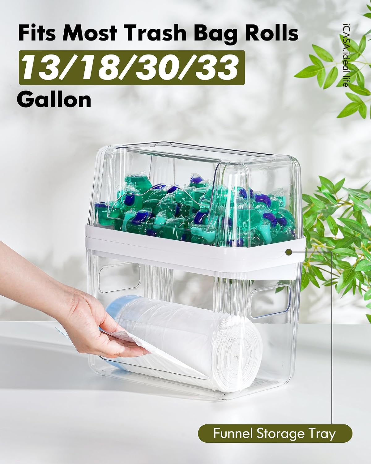 Trash Bag Dispenser Dishwasher Pods Container Under Sink Organizer – alternate view