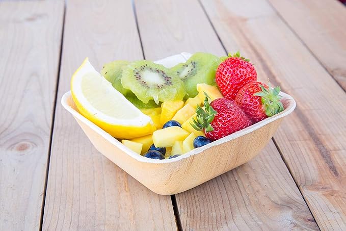 Disposable Bowls, 5-Inch Square, 50 Count, Natural