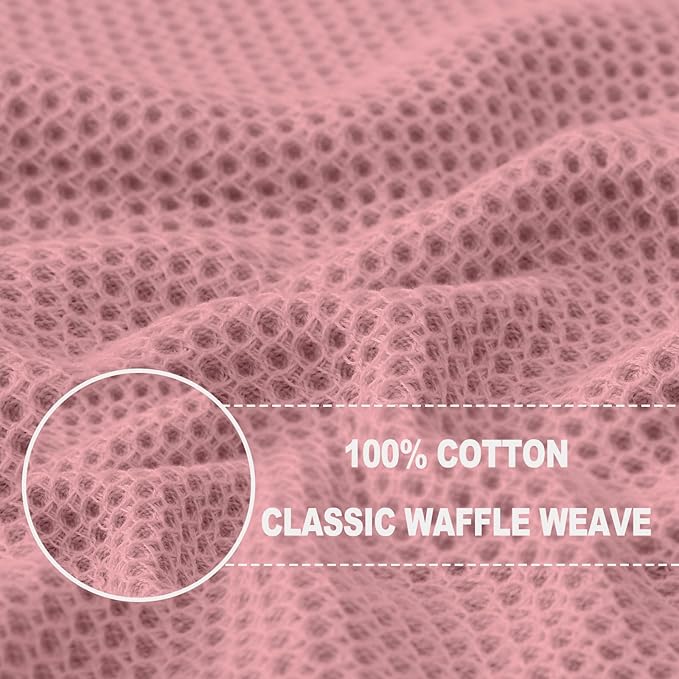 100% Cotton Waffle Weave Kitchen Dish Cloths – Dried Rose