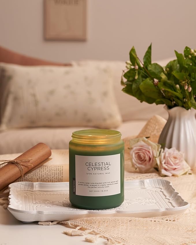 Jar Candle, Celestial Cypress Scent, 19.4 oz Soy Blend