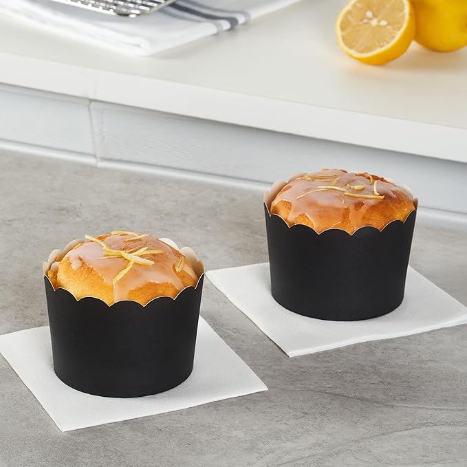 Baking Cups, Black Paper Cupcake Liners, 10 Ounce, 200 Count