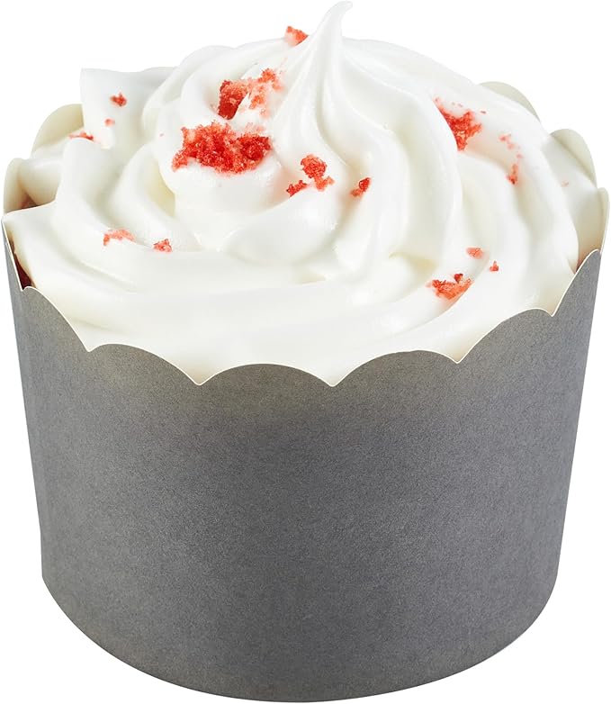 Baking Cups - 10 Ounce Gray Paper Cupcake Liners, 200 Count