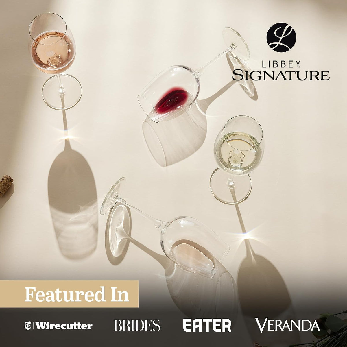 Signature Kentfield Estate All Purpose Wine Glasses Set of 4, Long Stem Wine – size reference