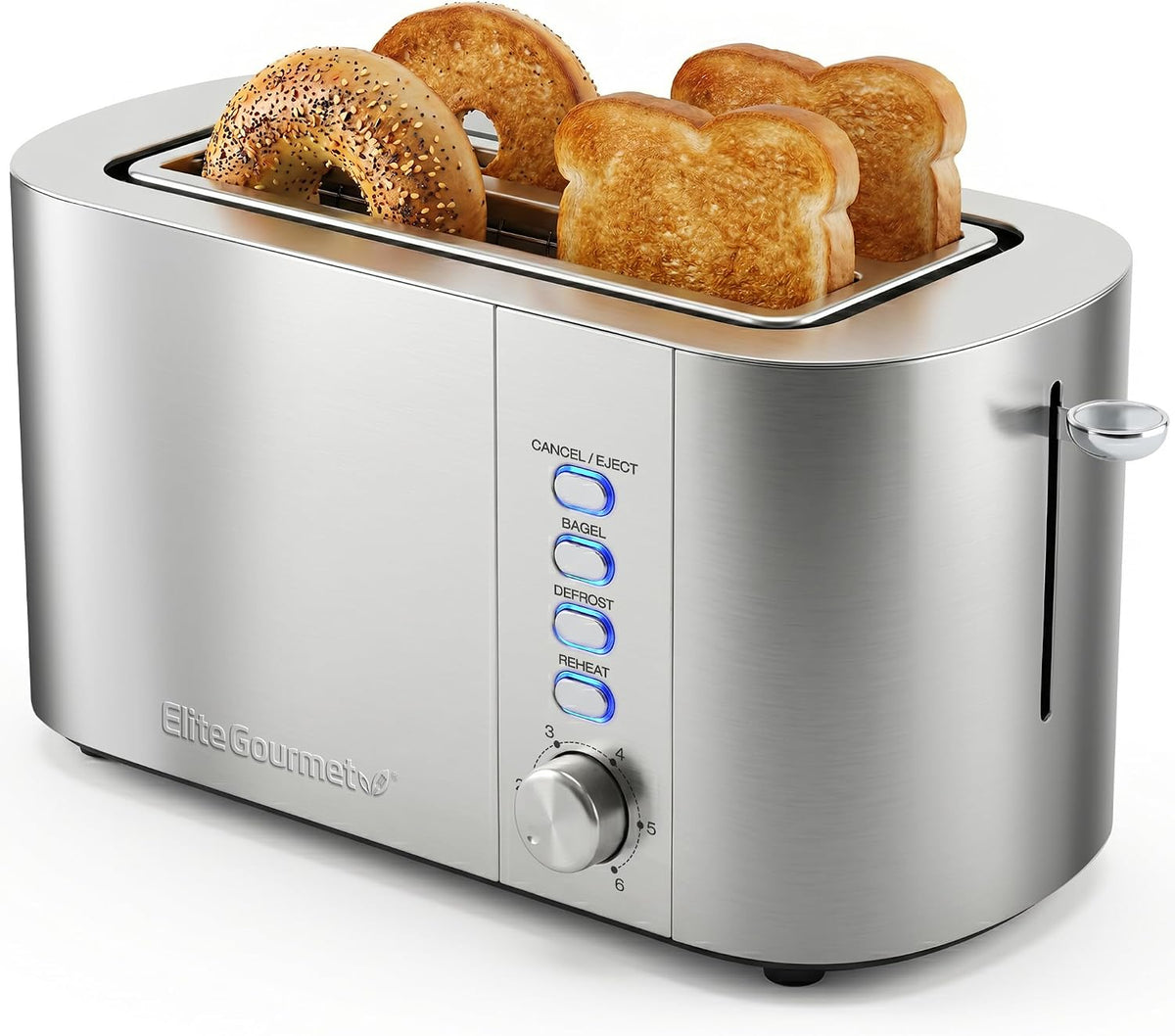 4-Slice Long Slot Toaster, 1.5" Wide & 5.1" Deep Slots