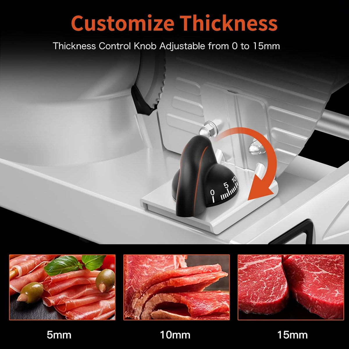 Meat Slicer Machine for Home, 200W Food Slicer with Two 7.5" Blades – alternate view