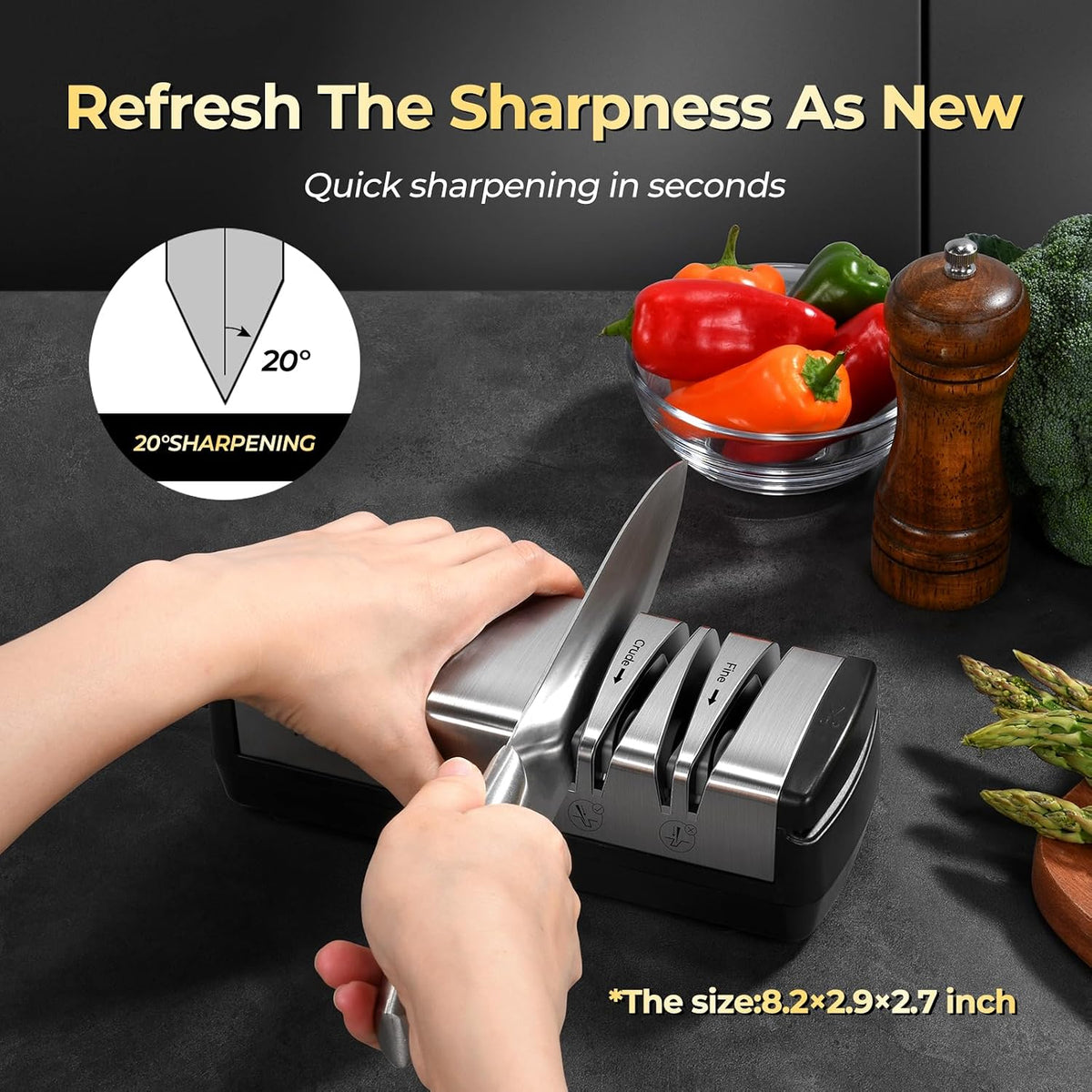 Knife Sharpener, Diamond Abrasives Electric Knife Sharpener for Stainless Steel – detail