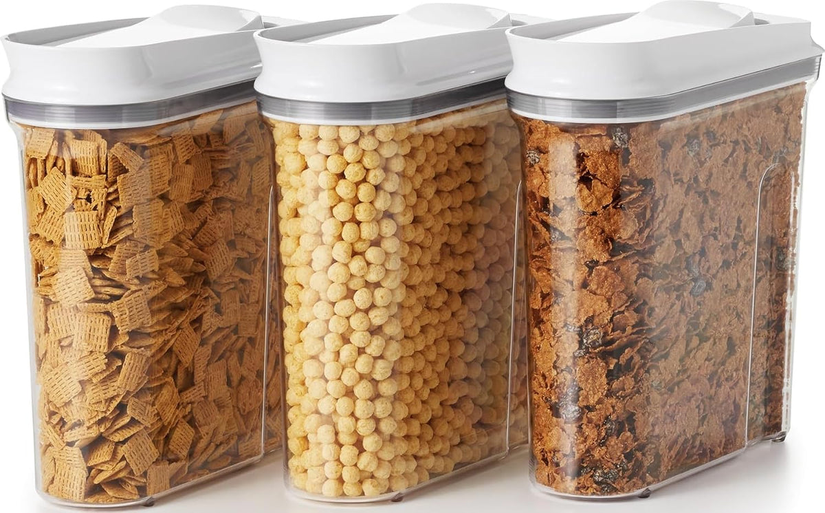 Good Grips POP Airtight Cereal Dispenser 3-Piece Set, 3.4 Qt Each